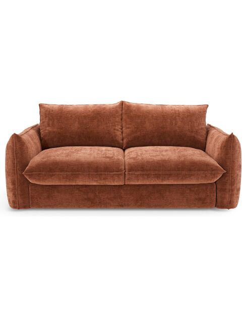 160 cm großes Schlafsofa, 17 cm dick, Coco Velours, Terrakotta, mit Prägung, 228 x 105 x 90 cm
