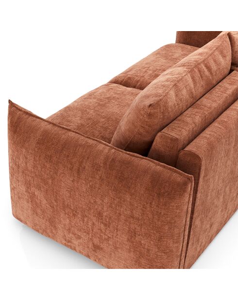 160 cm großes Schlafsofa, 17 cm dick, Coco Velours, Terrakotta, mit Prägung, 228 x 105 x 90 cm