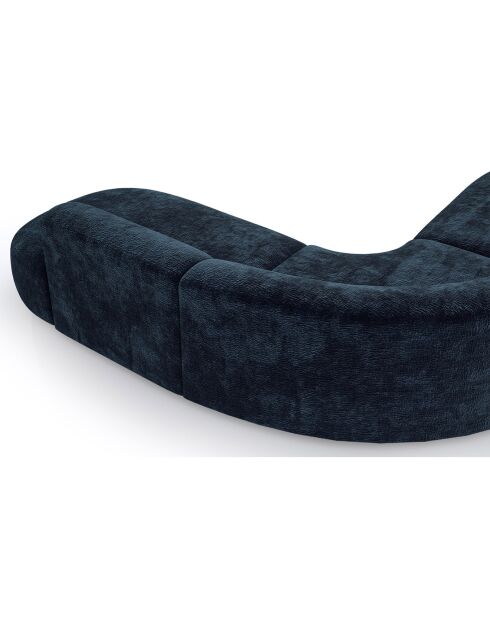 Dream Velours Elefanten-Weitwinkelsofa, 250 x 90 x 70 cm, Mitternachtsblau