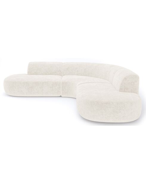 Dream Velours großes Winkelsofa, cremefarbener Elefant, 250 x 90 x 70 cm