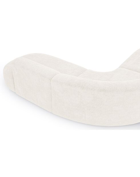 Dream Velours großes Winkelsofa, cremefarbener Elefant, 250 x 90 x 70 cm