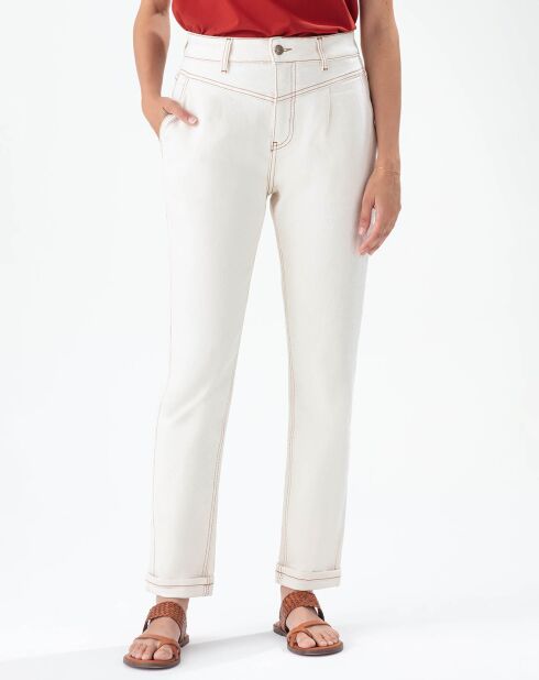 Pantalon Naomi naturel/terracotta
