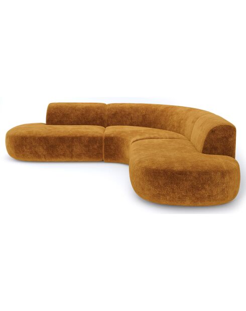 Dream Velours Elefant Weitwinkelsofa, Senfgelb, 250 x 90 x 70 cm