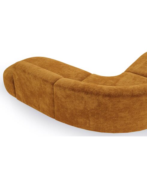Dream Velours Elefant Weitwinkelsofa, Senfgelb, 250 x 90 x 70 cm