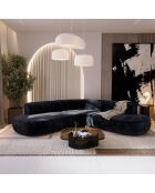 Canapé grand angle Dream Velours éléphant noir - 250x90x70 cm