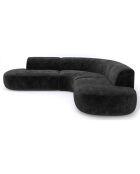 Canapé grand angle Dream Velours éléphant noir - 250x90x70 cm