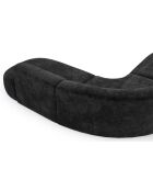 Canapé grand angle Dream Velours éléphant noir - 250x90x70 cm