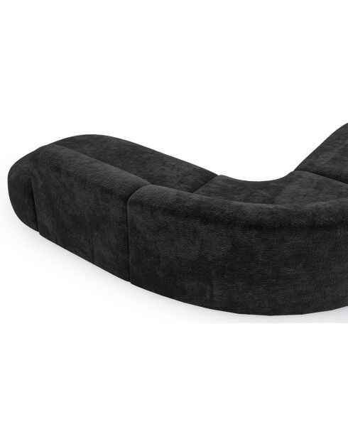Divano ad angolo grande Dream Velours elefante nero - 250x90x70 cm