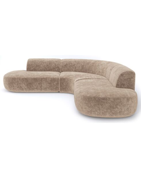 Dream Velours großes Winkelsofa Elefant taupe - 250x90x70 cm