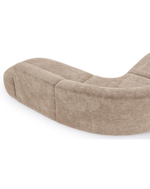 Dream Velours großes Winkelsofa Elefant taupe - 250x90x70 cm
