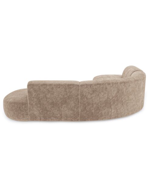 Dream Velours großes Winkelsofa Elefant taupe - 250x90x70 cm