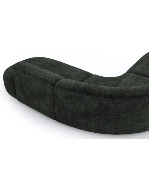Dream Velours großes Winkelsofa Elefant, tannengrün - 250x90x70 cm