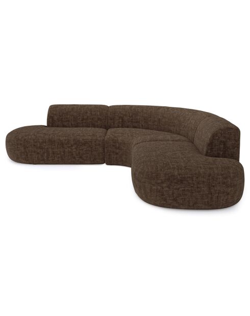 Dream Weitwinkelsofa aus strukturiertem Velours, Espressobraun — 250 x 90 x 70 cm
