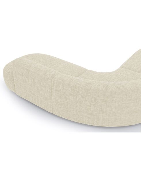 Sofá gran angular Dream de terciopelo texturizado crema - 250x90x70 cm