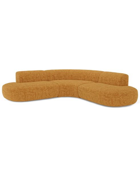 Dream Weitwinkelsofa Mustard aus strukturiertem Samt - 250x90x70 cm