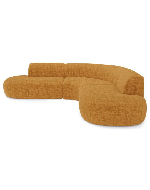 Dream Weitwinkelsofa Mustard aus strukturiertem Samt - 250x90x70 cm