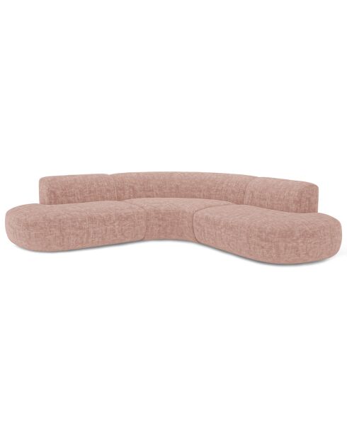 Dream Weitwinkelsofa aus strukturiertem Samt im Vintage-Rosa — 250x90x70 cm