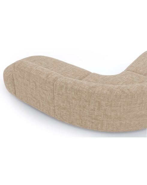 Dream Weitwinkelsofa aus strukturiertem Samt in Taupe - 250x90x70 cm
