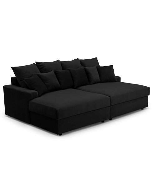 Fluf Deep Modulares 4-Sitzer-Sofa aus schwarzem Samt - 260x155x83 cm
