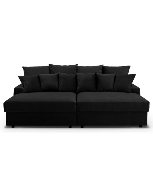 Fluf Deep Modulares 4-Sitzer-Sofa aus schwarzem Samt - 260x155x83 cm