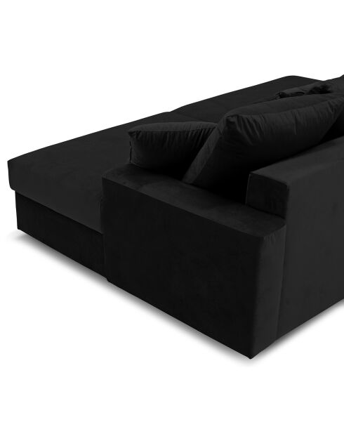 Fluf Deep Modulares 4-Sitzer-Sofa aus schwarzem Samt - 260x155x83 cm