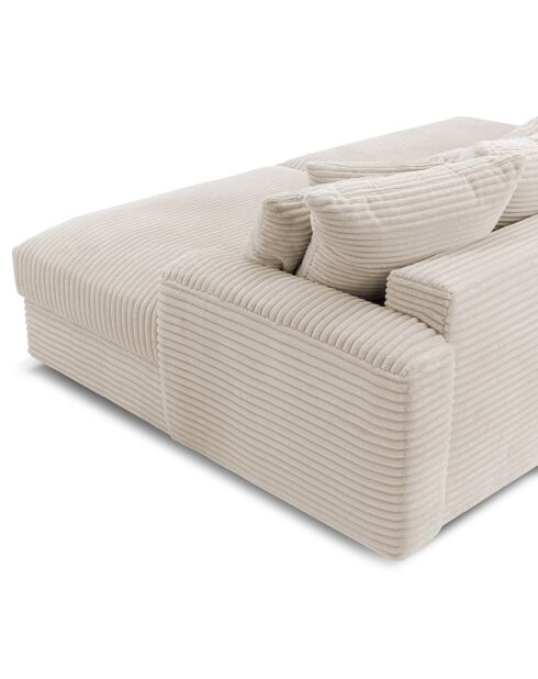 Fluf diepe modulaire 4-zitsbank Corduroy XXL crème corduroy - 260x155x83 cm