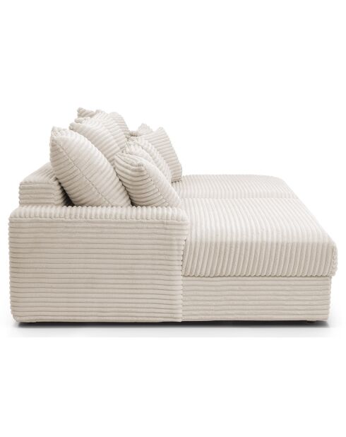 Fluf diepe modulaire 4-zitsbank Corduroy XXL crème corduroy - 260x155x83 cm