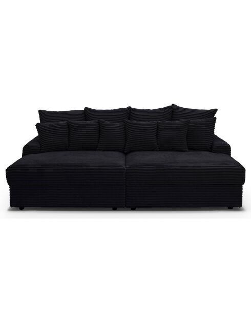 Fluf 4-zits diepe modulaire bank corduroy XXL zwart corduroy - 260x155x83 cm