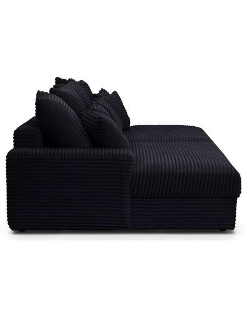 Fluf 4-zits diepe modulaire bank corduroy XXL zwart corduroy - 260x155x83 cm