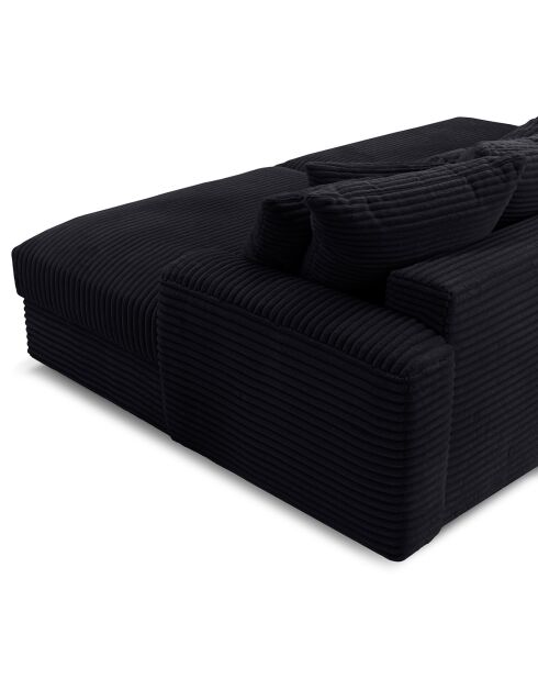 Fluf 4-zits diepe modulaire bank corduroy XXL zwart corduroy - 260x155x83 cm