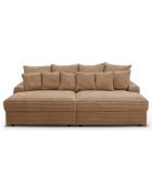 Canapé modulable 4 places profond Fluf Velours côtelé XXL taupe - 260x155x83 cm