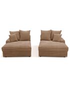 Canapé modulable 4 places profond Fluf Velours côtelé XXL taupe - 260x155x83 cm