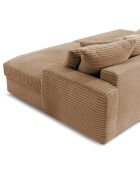Canapé modulable 4 places profond Fluf Velours côtelé XXL taupe - 260x155x83 cm