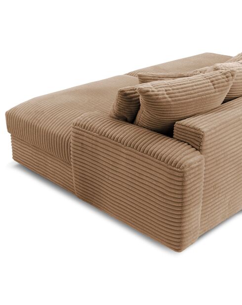 Fluf diepe modulaire 4-zitsbank corduroy XXL taupe corduroy - 260x155x83 cm