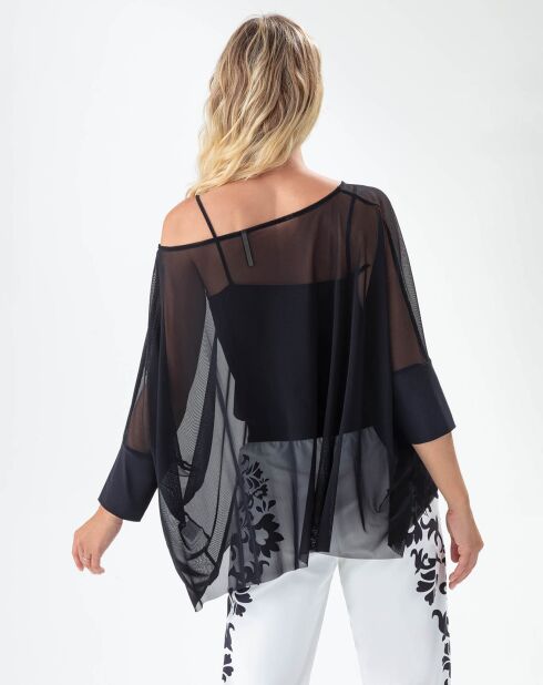 Camiseta negra Isaro con camiseta sin mangas