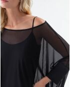 Camiseta negra Isaro con camiseta sin mangas