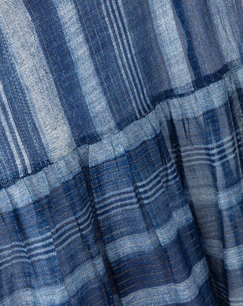 Dune jurk met saffier/gouden strepen