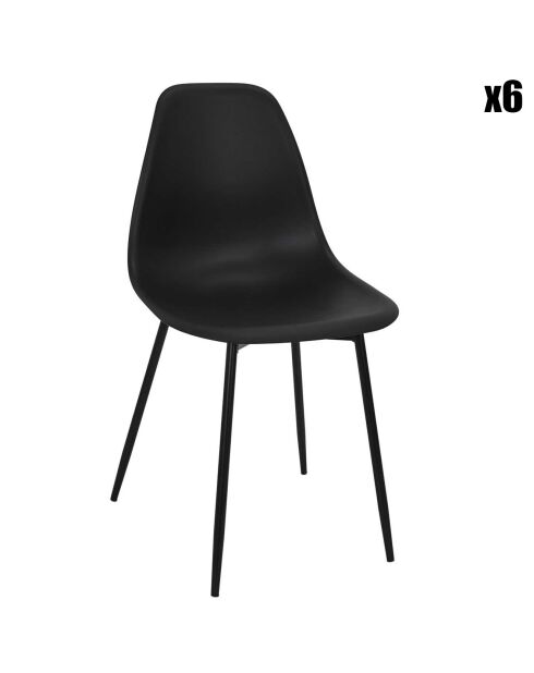 6 Chaises Gustav noires