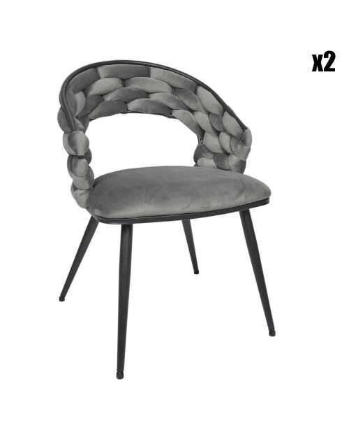 2 Fauteuils Sawyer gris/noir