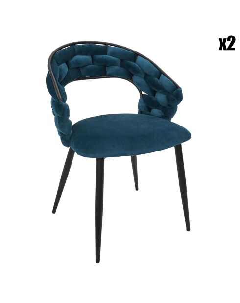 2 Fauteuils Sawyer bleu/noir