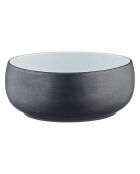 4 Bols en Grès Gourmet blanc granité/noir onyx - 70 cL