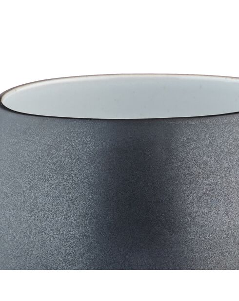 4 Mugs Gourmets blanc granité/noir onyx - 70 cL