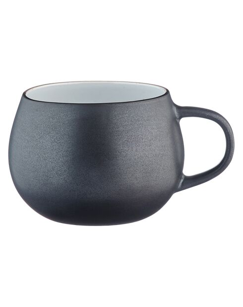 4 Mugs Gourmets blanc granité/noir onyx - 70 cL