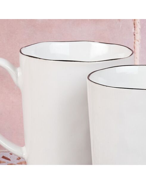 4 Mugs en Grès Pure blanc neige - 40 cL