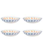 4 Assiettes creuses en Porcelaine Napoli multicolore - D.21,5 cm