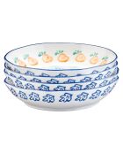 4 Assiettes creuses en Porcelaine Napoli multicolore - D.21,5 cm