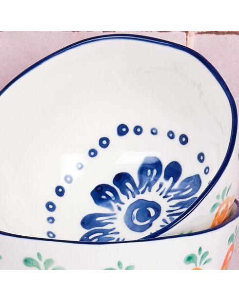 4 Bols en Pocelaine Napoli multicolore - D.12 cm