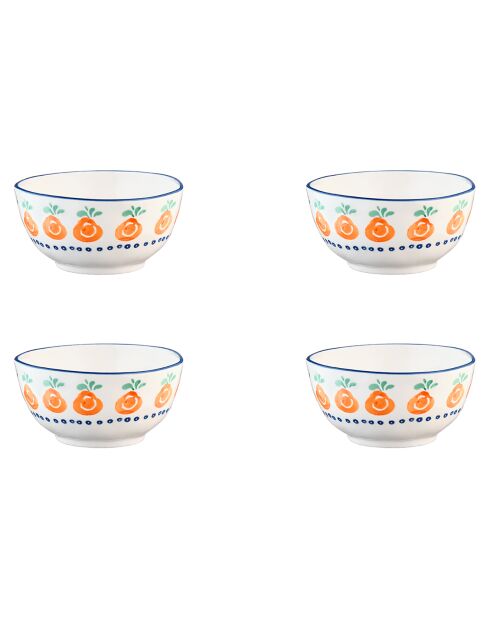 4 Bols en Pocelaine Napoli multicolore - D.12 cm