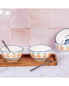 4 Bols en Pocelaine Napoli multicolore - D.12 cm