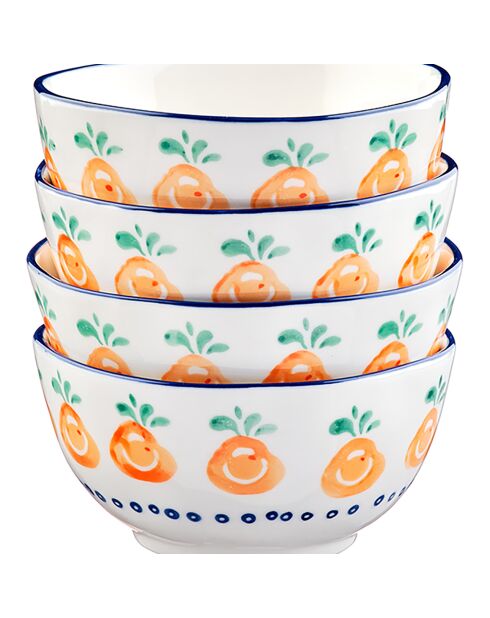4 Bols en Pocelaine Napoli multicolore - D.12 cm